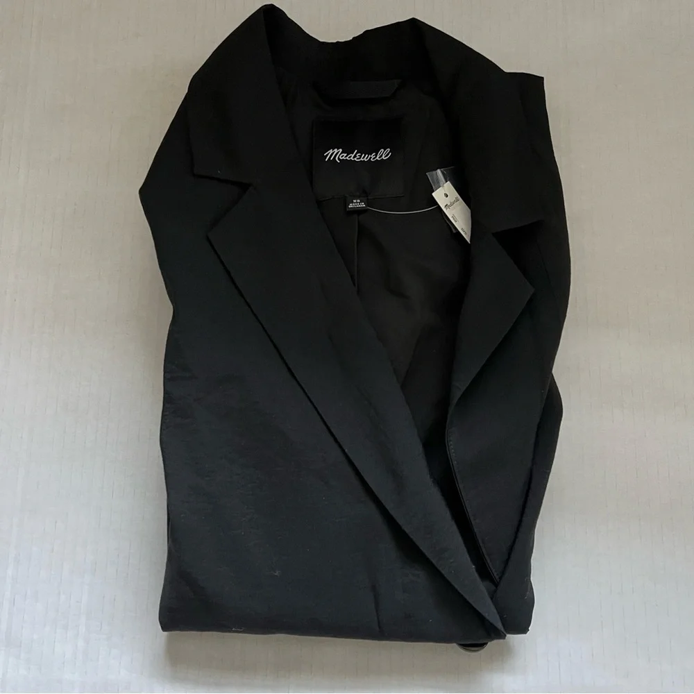 Madewell Elyaf Relaxed Drop Shoulder Softdrape Blazer Black XS NWT - Picture 6 of 13